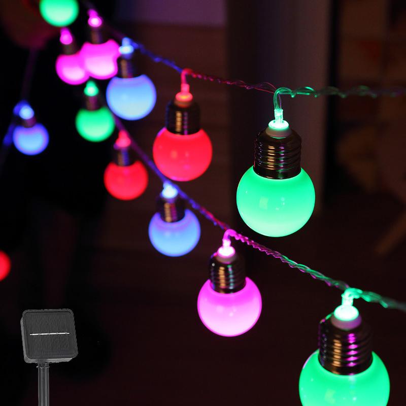 Guirlande Lumineuse Ampoule 5m 20 LED Étanche Solaire/Batterie pour Fête Intérieur/Extérieur Décoration Jardin Noël Guirlande Lumineuse
