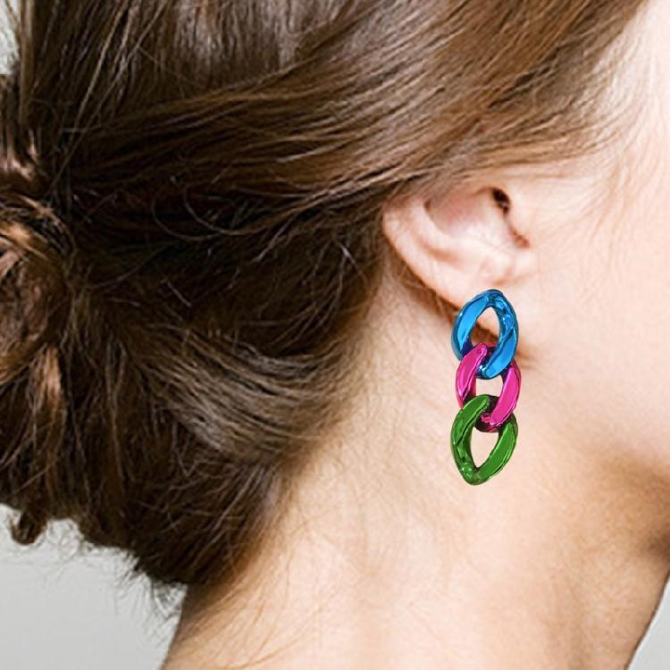 Elegant Candy Color Chain Earrings Stylish Chain Earrings Dangle Earring In Assorted Color For Fashion Enthusiasts