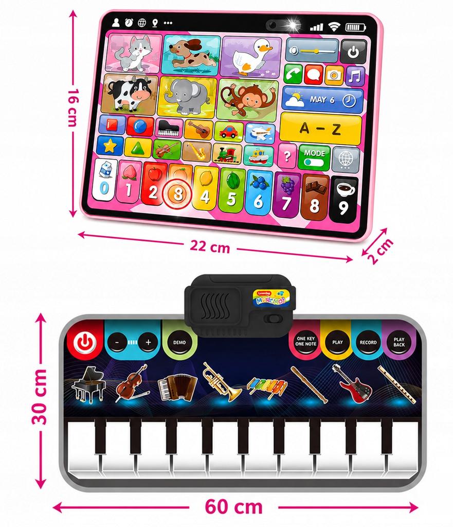 [PACZB] Set 2 in 1 educational mat 60x30cm + interactive tablet for children (Z3209+Z3498R) Z3209Z
