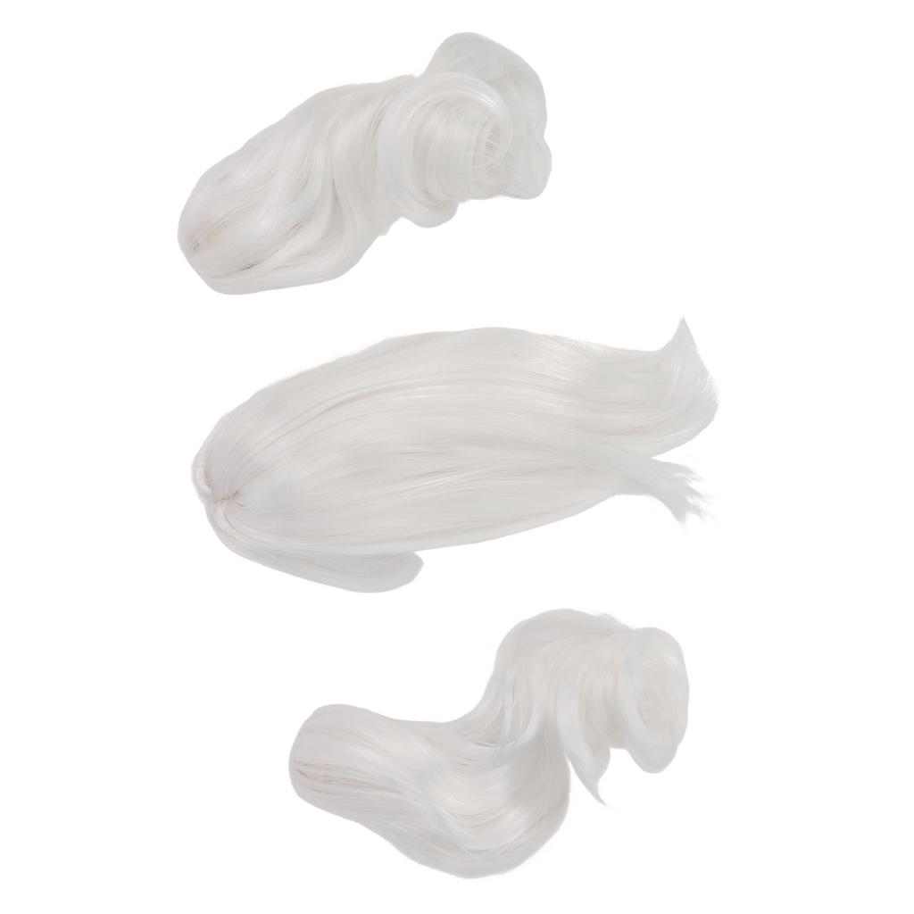 1 6 Twin Ponytail Doll Wig Soft Silk Comfortable Touch Easy Styling Ball Jointed Doll Hair Moon White