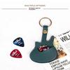 1Pc Leather Guitar Pick Bag Pick Holder Case Guitar Shape With Key Ring Guitar Accessories Instrument Accessories