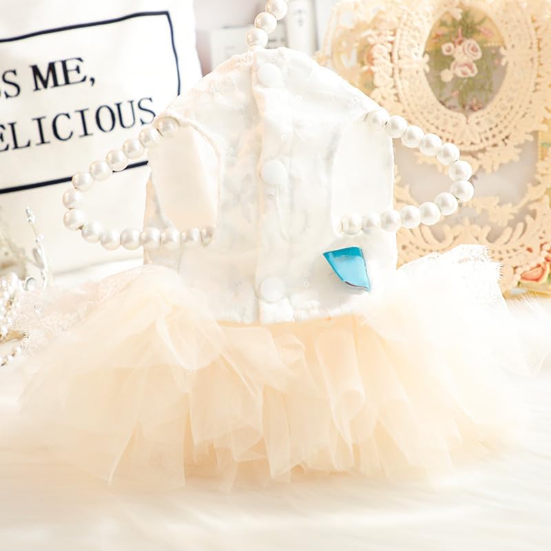 AZA Dog Wedding Dresses Retro for Small Dogs Skirt Lolita Puppy Clothes Rose Flowers Princess Costume Pet Girl Cat Cute Coat Outfits Summer Costumes