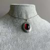 Victorian Style Ruby Crystal Pendant Necklace For Women With Gothic Design