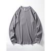 American-Style Retro Three-Pin Waffle Long-Sleeved T-shirt Men's Spring and Autumn Heavy round Neck Bottoming Shirt Export Menswear T-shirt