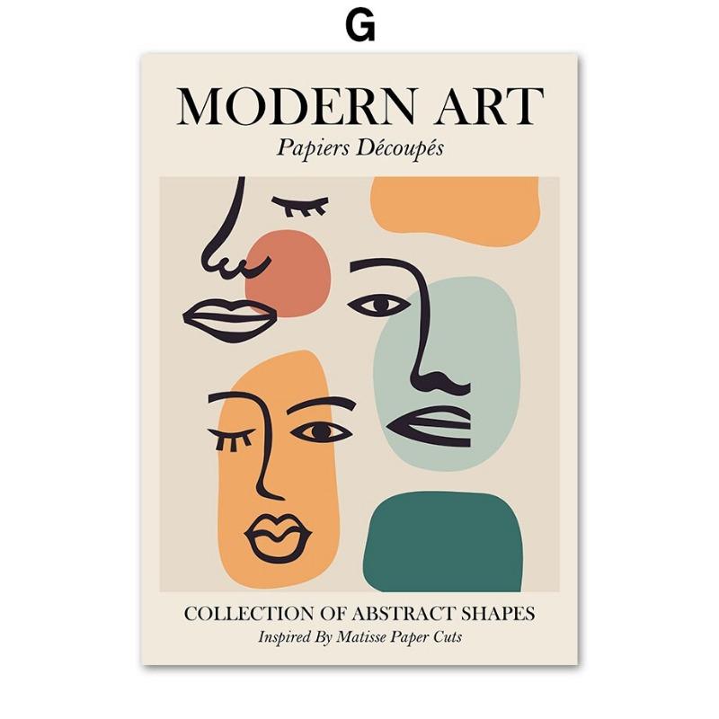 Boho Woman with Leaves Vase Matisse Abstract Art  Nordic Canvas Posters  Prints for Living Room Wall Decor