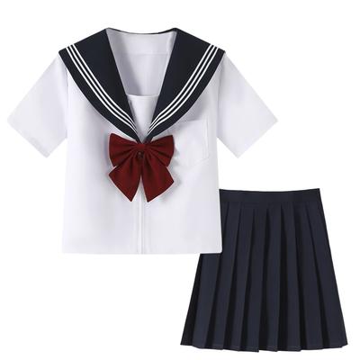 Sailor Authentic JK High School Cosplay 2 Long Sleeve and Short Sailor JK Cosplay School Pleated JK Bow Class Kansai School British Junior High School
