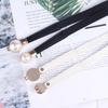 Creative Pearl Buckle Belt Pu Leather Dress Skirt Waist Elastic Thin Women Belts Ladies Waistband