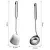 304 Stainless Steel Long Handle Kitchenware Ladle Spoon Cooking Tool Set Wok Shovel Soup Ladle