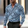 Herren Hemden mit geometrischem Muster Langarm Lässiger Cardigan Neue Knöpfe Urlaubsmode Hemden