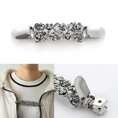 Carved Flower Sweater Blouse Pin New Animal Pattern Cardigan Clip Shawl Brooch Duck Clip Clasps