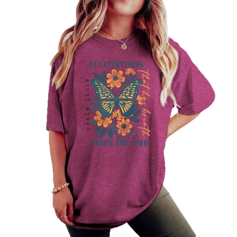 

Женская летняя футболка с круглым вырезом и принтом в стиле бохо XXL красный/фиолетовый