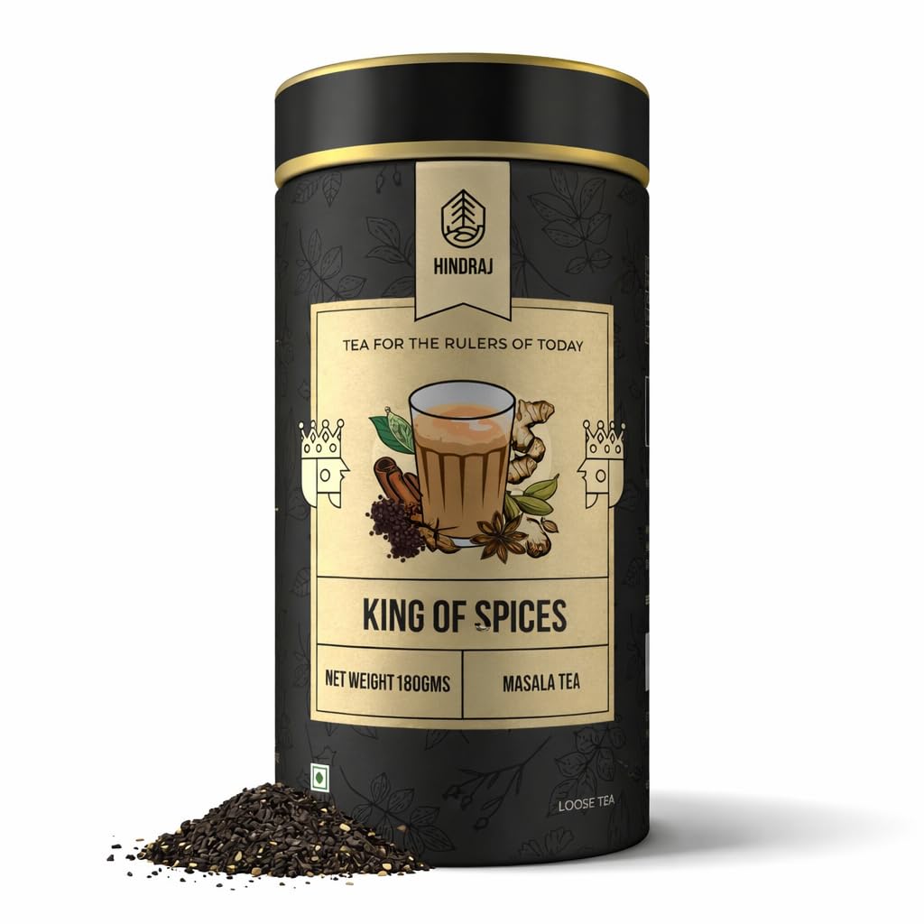 

House of Hindraj King of Spices Masala Masala Tea Loose Leaves 180 g Traditional Spiced Chai with Clove, Cardamom, Ginger & Cinnamon Caffeine-Fre