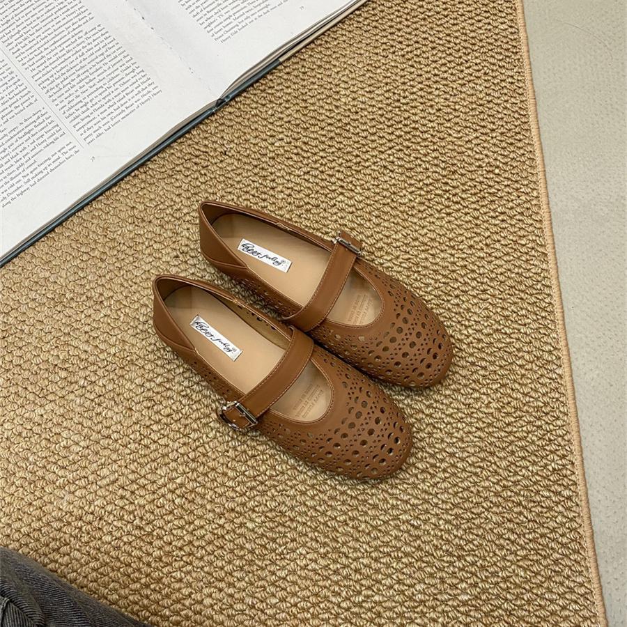 2025 Spring Women's Outdoor Mary Jane Shoes Chinese Style Square Toe Embroidery Jacquard Designer Walking Shallow Ladies Flats