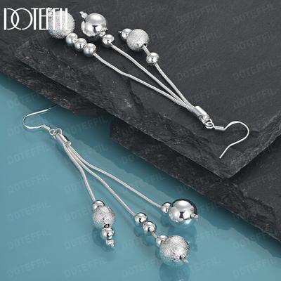 925 Sterling Zilveren Kralen Hanger Piercing Oorbellen Mode Bruiloft Sieraden