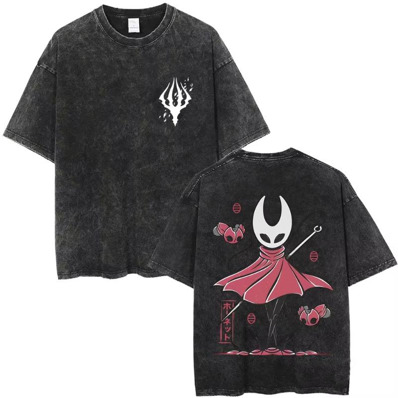 Hra Hollow Knight Vintage Prané Tričko Pánské Dámské Ležérní Oversized Kulatý Výstřih Krátký Rukáv Trička Pánské 100% Bavlněné Tričko