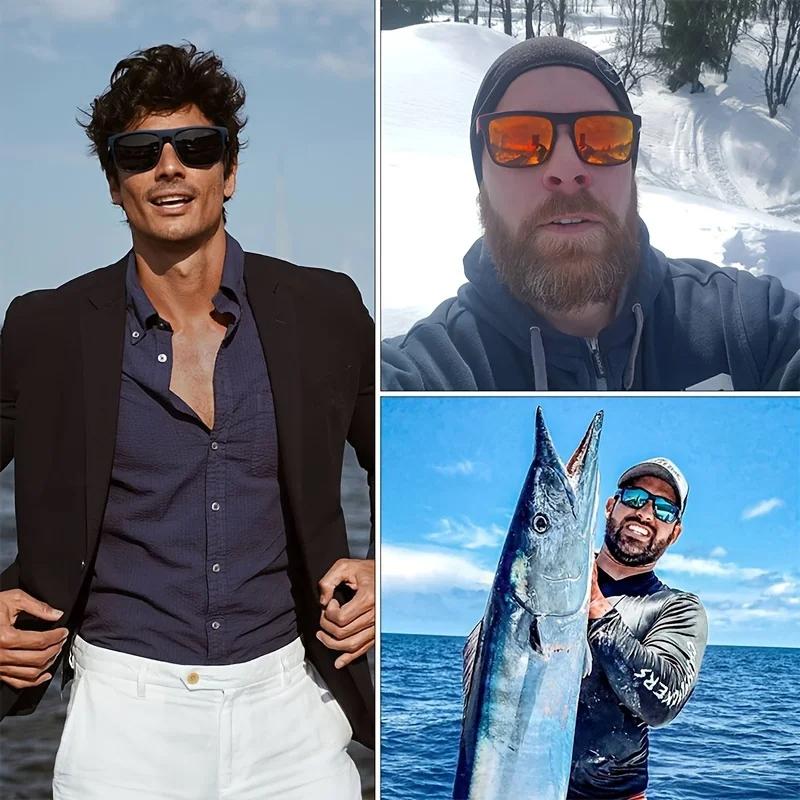 3PCS Fantasy Classic Square polarized fashion glasses for men and women outdoor sports party vacation travel driving fish