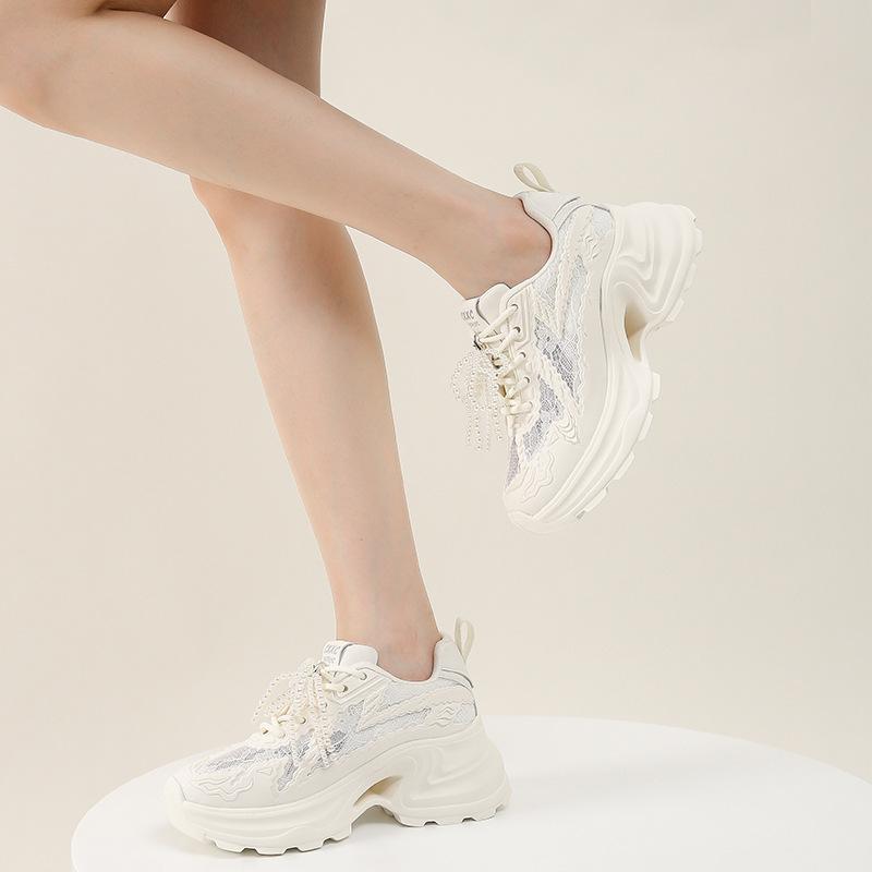 Platform dad shoes women's summer new lace heightening shoes casual shoes popular breathable versatile sports women's shoes