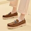 Fashion Vintage Brand Men Four Season New Tassel Thick Soled Fashionable Casual Shoes Men Anti Slip Wear-resistant Casual Leather Shoes