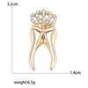 Enamel Teeth Pin for Women Unisex Rhinestone Cartoon Tooth Brooch Event Party Backpack Decoration Clothes Accessories