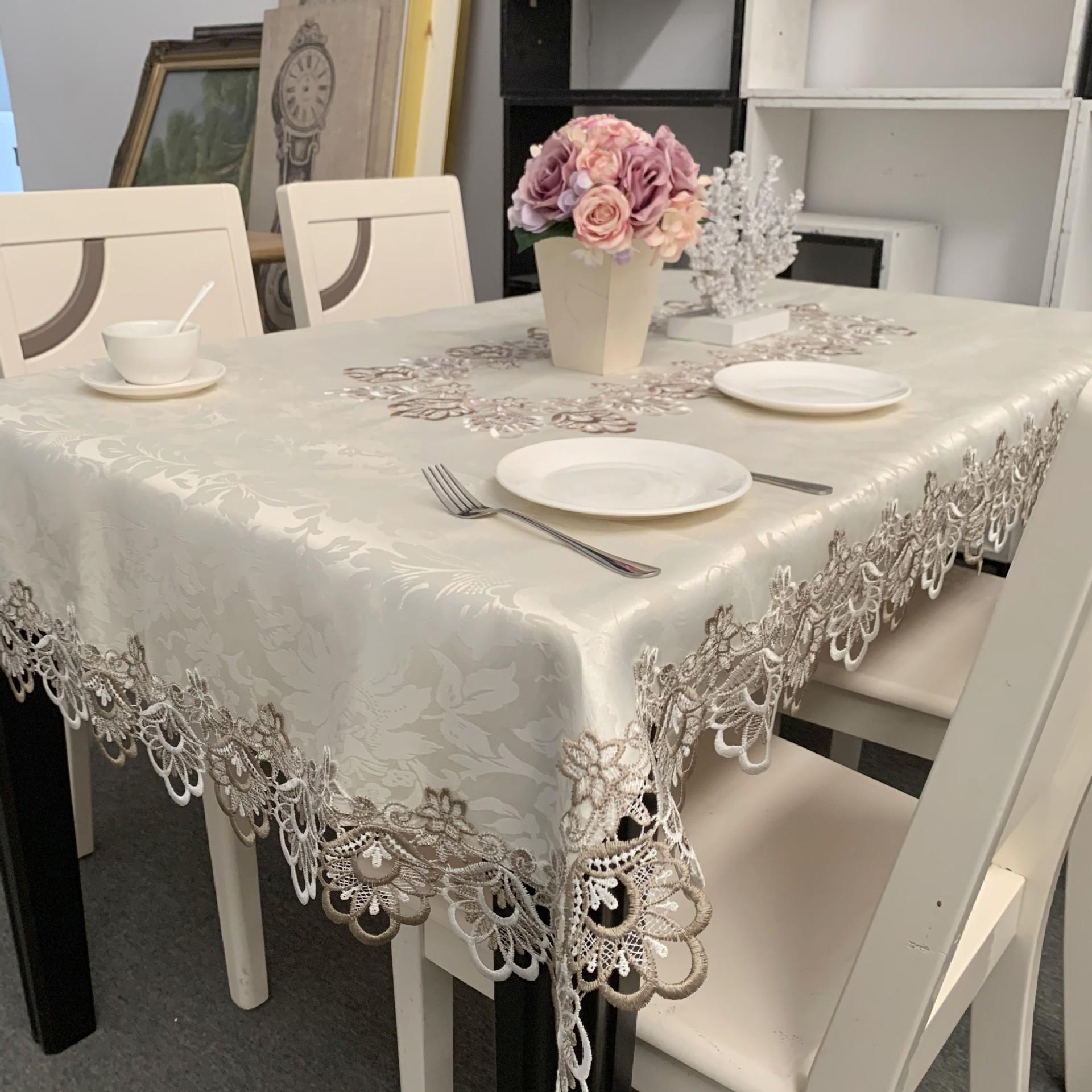 Скатерть для журнального столика Ins Style Modern Simple Прямоугольная кружевная ткань — фото 3