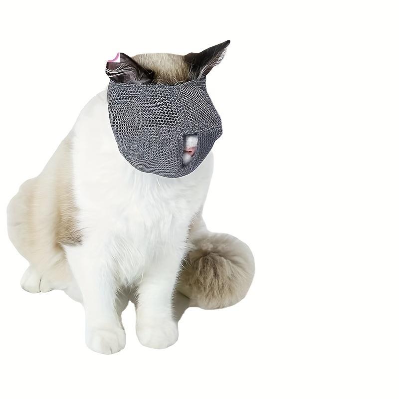 Adjustable Comfort Cat Muzzle Breathable Mesh, Stops Biting & Chewing, Perfect Grooming Accessory