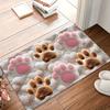 Soft Plush Cat Claw Print Pad, Pink and Brown Claw Design
