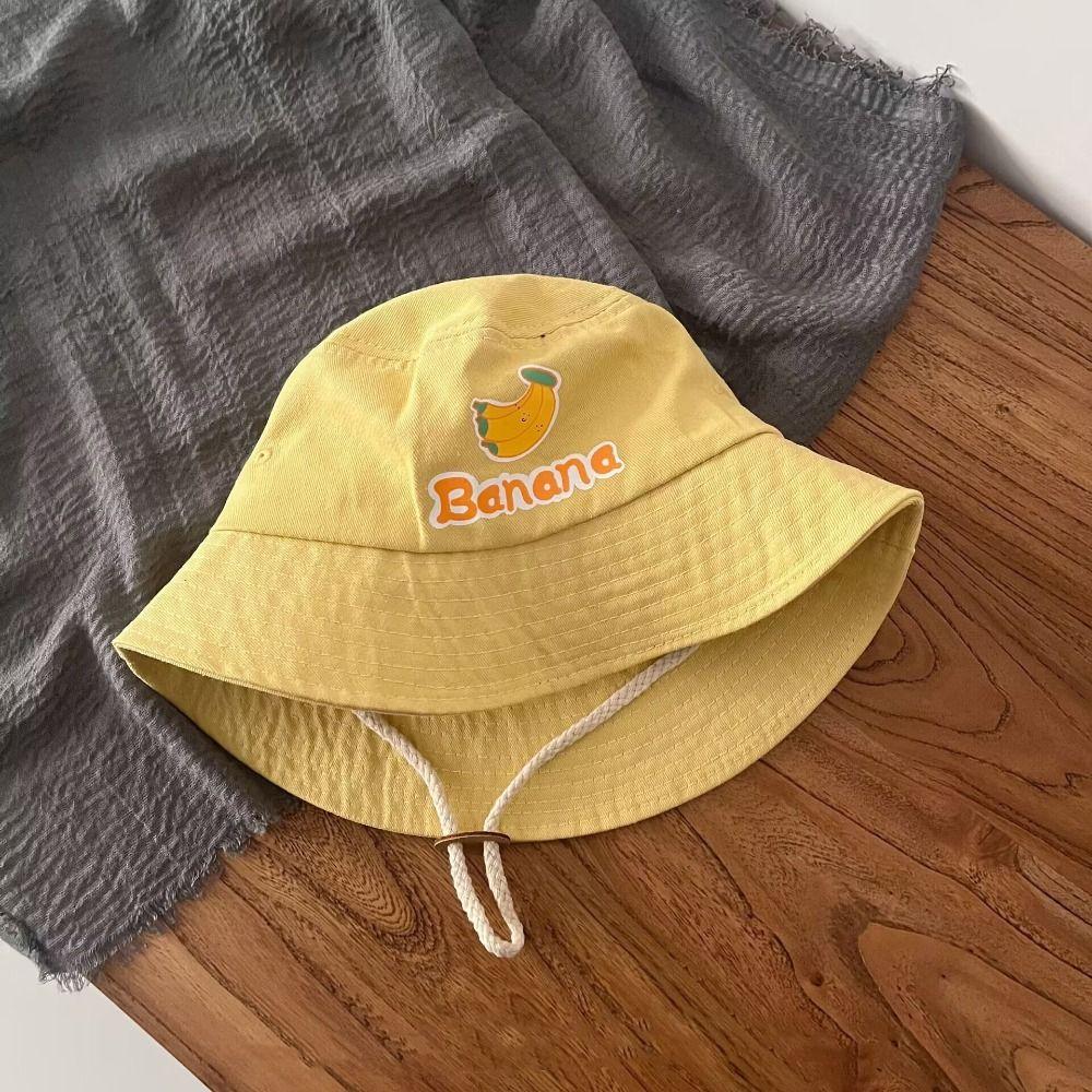 

Drawstring Candy Color Bucket Hat Fruit Kid Summer Sun Hat Mountaineering Cap синій