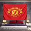 Landscape Wall Tapestry Manchester United Devil Club Crest, Red Gold, Wide Wall Decor for Adult Fan Collector Bar