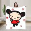 Cute P-Pucca Anime Blankets Velvet Summer  Breathable Super Warm Throw Blankets for Home Outdoor Rug Piece