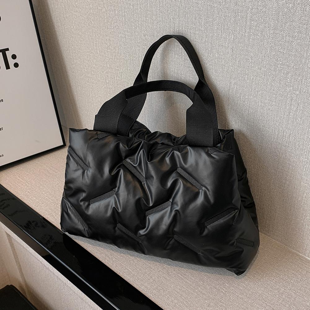 Autumn Winter Female Handbags Casual Women Cotton-Padded Bag Soft Fashion Warm Large Capacity Solid Color For Girls Shopping
