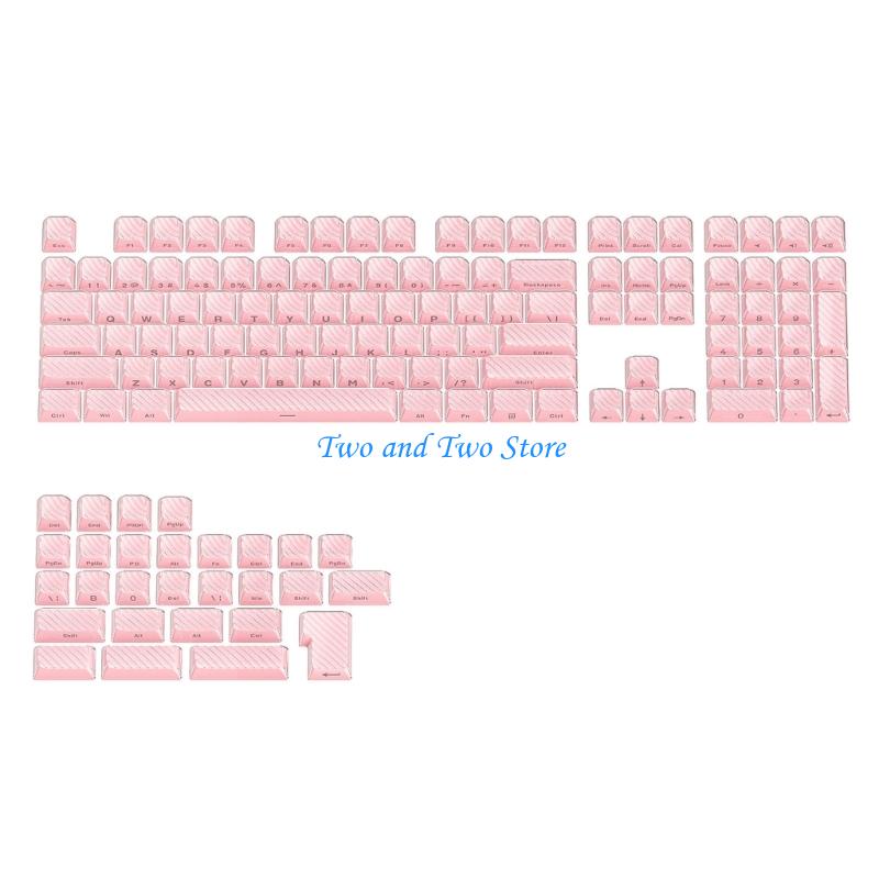 HX6F Slip Proof Keycap OEM Profile Double Shot Molded Jelly Translucent Side Print Keycaps 113 Set