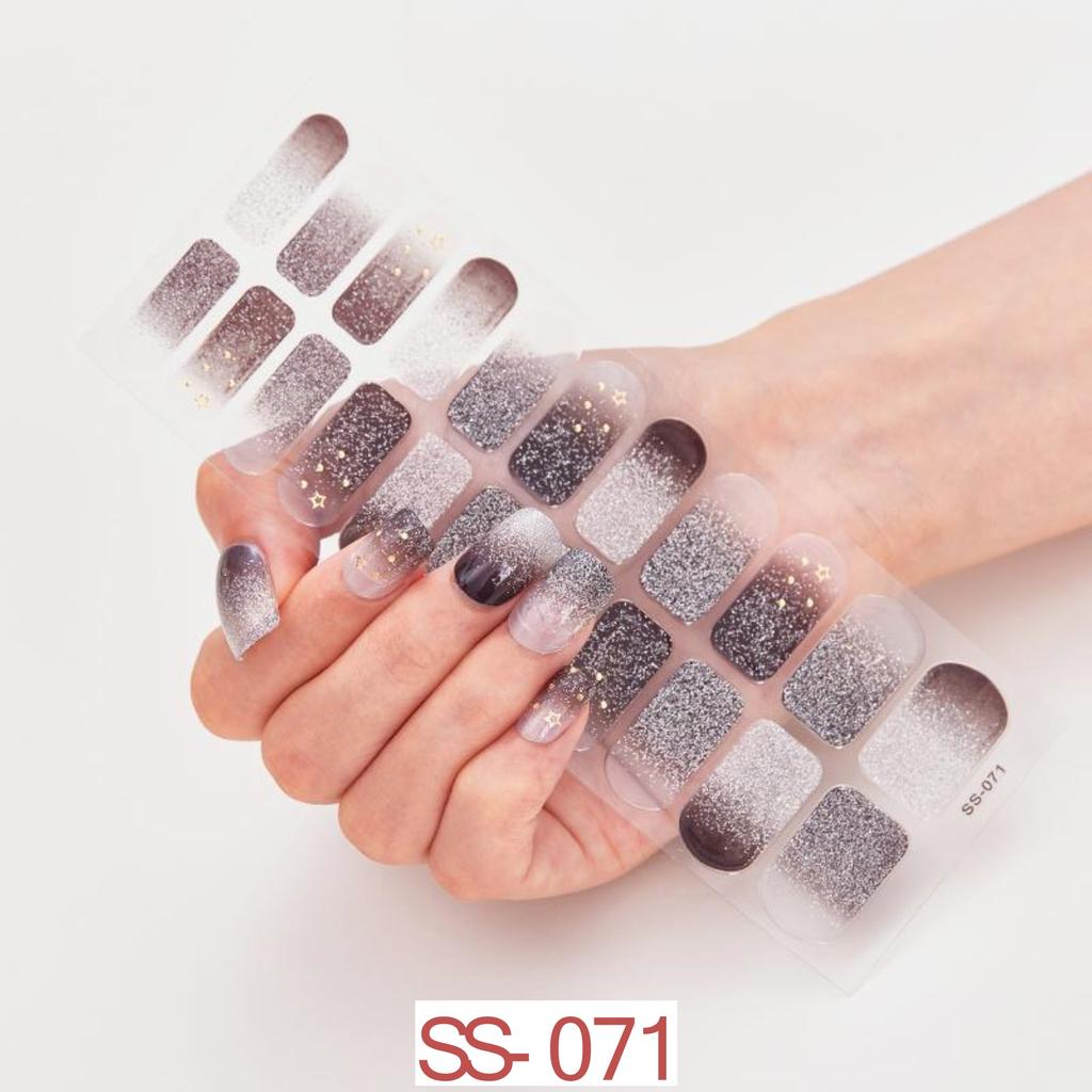 22pcs Sheet Laser Bronzing Full Cover Nail Stickers Long Lasting Tearable Cute Nail Art Wraps Design