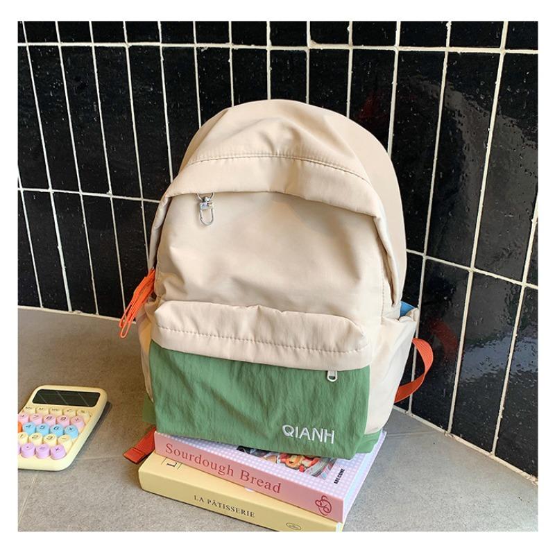 Girls schoolbag versatile backpack leisure girl campus junior high school contrasting color travel lightweight backpack