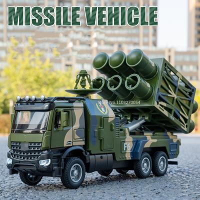 Nová slitina protiletadlových raket 1/32 Hongqi-16 tlakové lití modelu autíčka Funkce spuštění Zvýšená zvuková a světelná vozidla Dárek pro děti