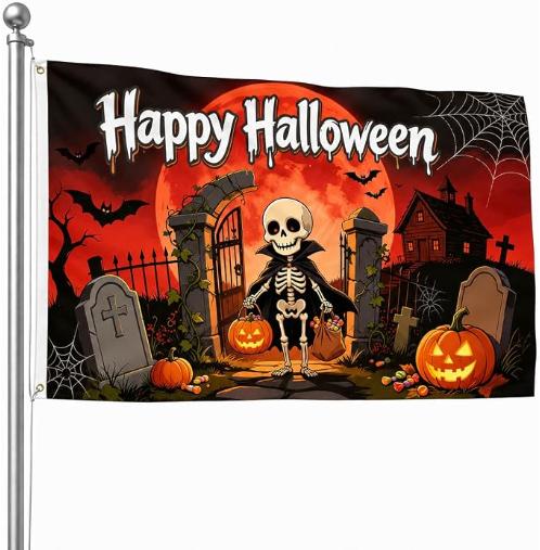 Double-Sided Halloween Garden Flag for Outdoor Porch Yard Decoration