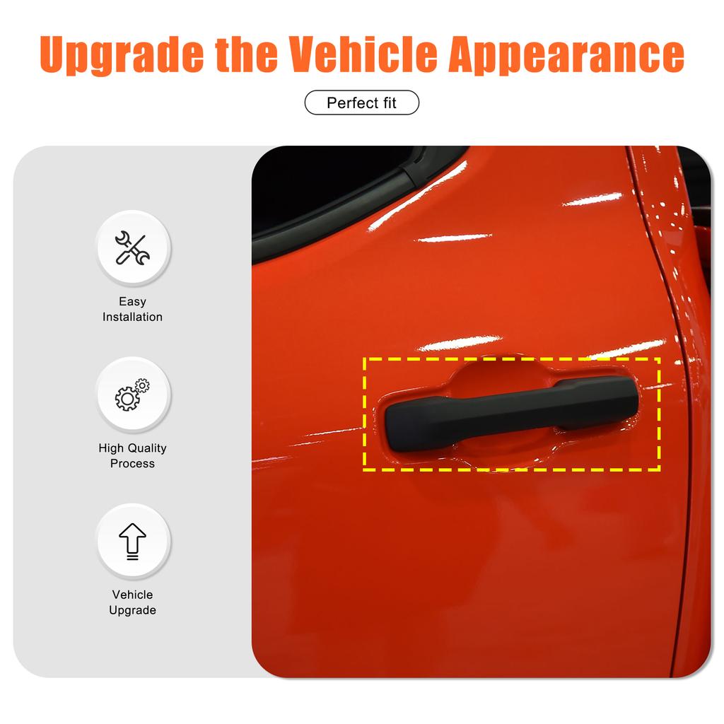 Glossy Black Exterior Side Door Handle Cover Trim For Toyota Tacoma 2024+