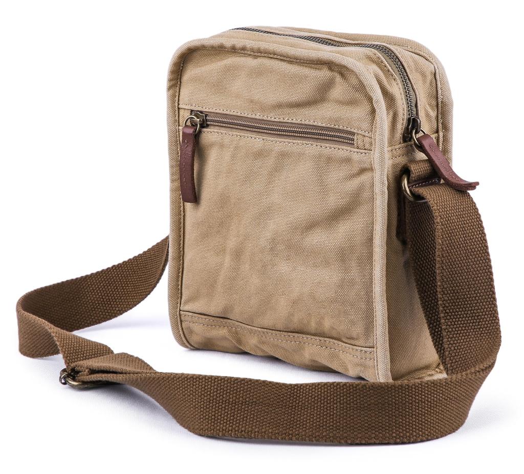 [GOOTIUM] Canvas shoulder mini bag, crossbody, khaki