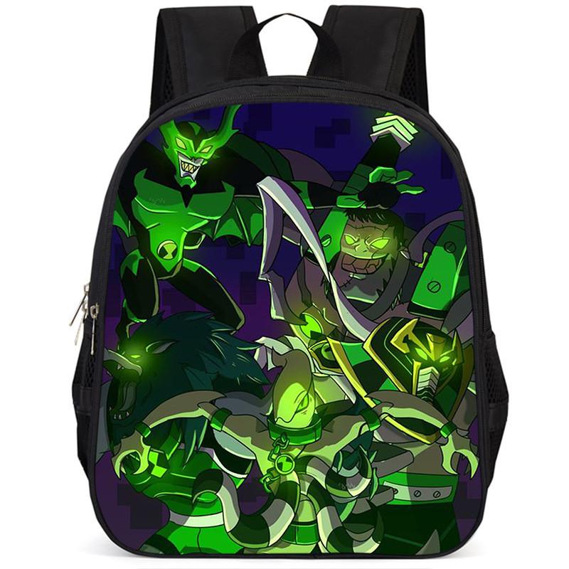 Ben10 15-inch Large Capacity Lightweight Oxford School Backpack For Kids