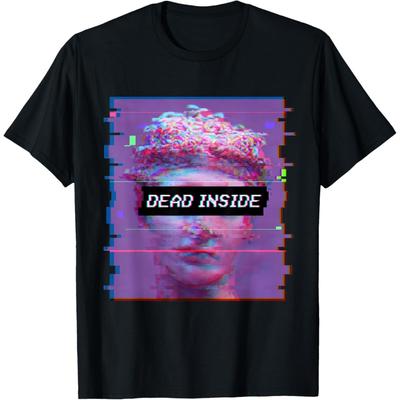 Vaporwave David Statue Sad Aesthetic Art Dead Inside T-Shirt
