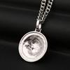 European and American Round Mens Fashionable and Personalized Wolf Head Pendant Necklace Hip Hop Necklace