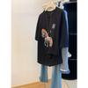 Plus Size Spring/Summer 2026 Embroidered Horse Tee - Women's Loose Short Sleeve Casual Top