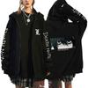 Japan Anime Death Note Lynlås Hættetrøjer Gotisk Herre Tegneserie Misa Amane L Ryuk-Grafik Streetwear Sort Fleece Lynlås Jakke Frakker