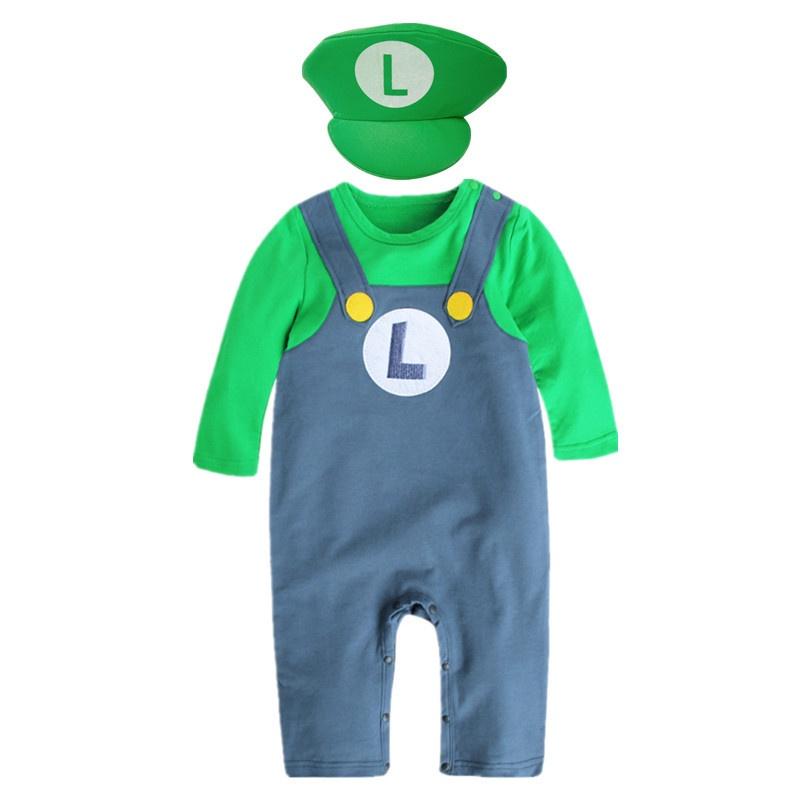 Super Mario Cartoon Cotton Onesie For Babies Cosplay Outfit For Boys And Girls