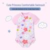 Girls' Cute Pink Floral One-Piece Swimsuit
