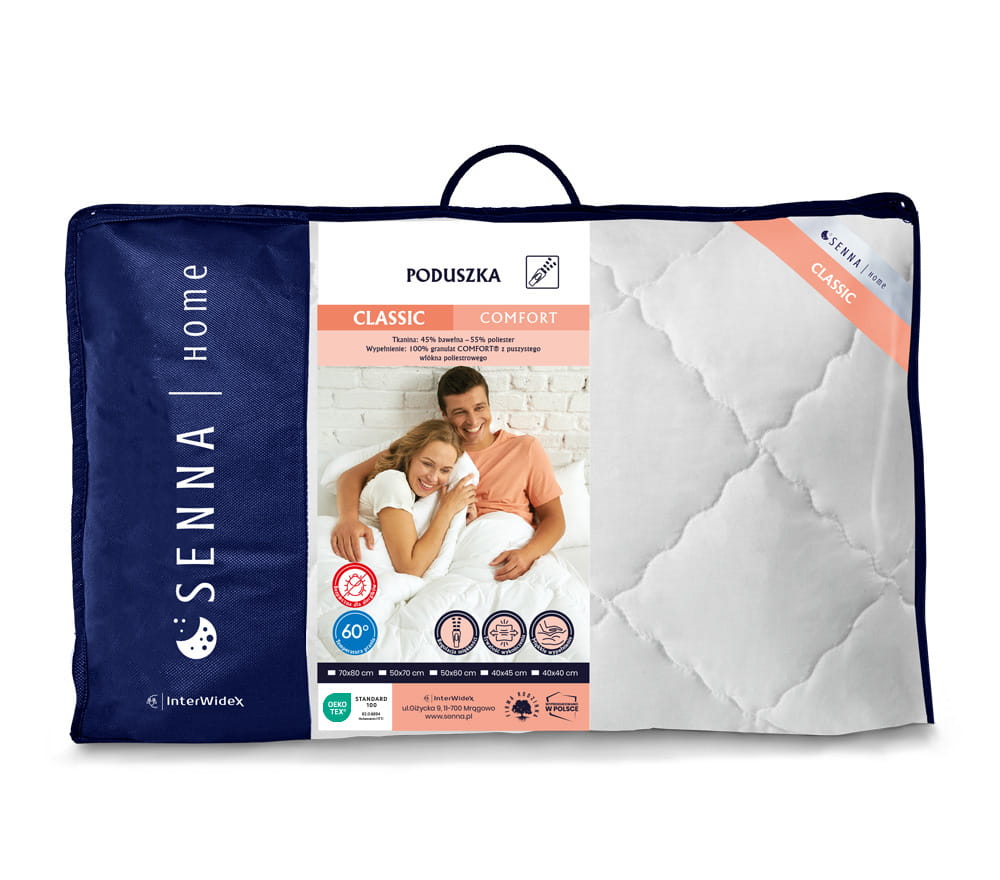 Poduszka 50x70 classic comfort senna home biała