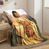 Jesus Holding Lamb Blanket  Printed Blanket for Living Room Bed Couch Lunch Break Soft Cozy Blanket for Friend's Festival Gift