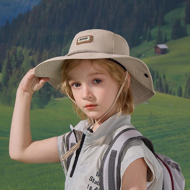 

Children s hats spring and summer boys and girls outdoor versatile sunscreen visor quick-drying waterproof eaves mountaineering bucket hat