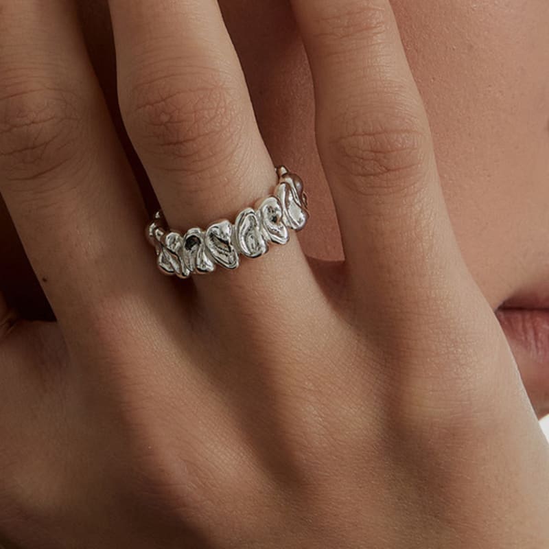 

Invisible collage PATTERN BRUSH RING_SILVER Silver