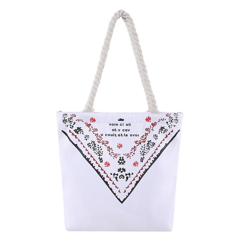 

Korean version of literary nylon shoulder bag women s 2024 spring new fashion cloth bag student class commuting tote bag білий