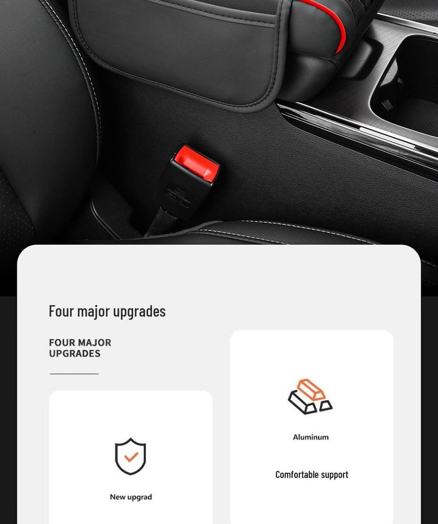 Breathable Car Armrest Heightening Pad with Multifunctional Storage and Protective Cover
